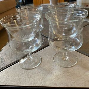 SHRIMP COCKTAIL &‎ CHILLER GLASSES. 4 pc Set includes Inserts. Etching on glass.